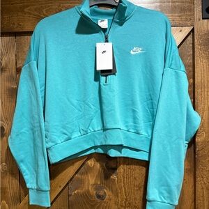 Nike Blue Cropped Sweatshirt Relaxed Fit